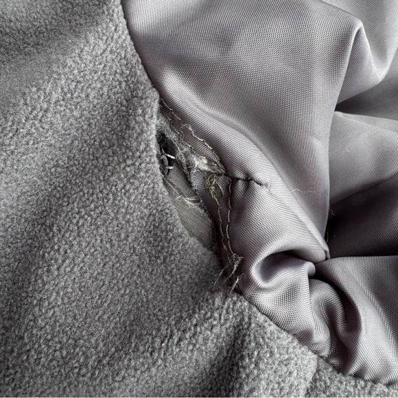 VTG UMBRALE Crinkle A Line Jacket XS Graphite Fleece Lined Ruffle Collar Y2K - Picture 13 of 15